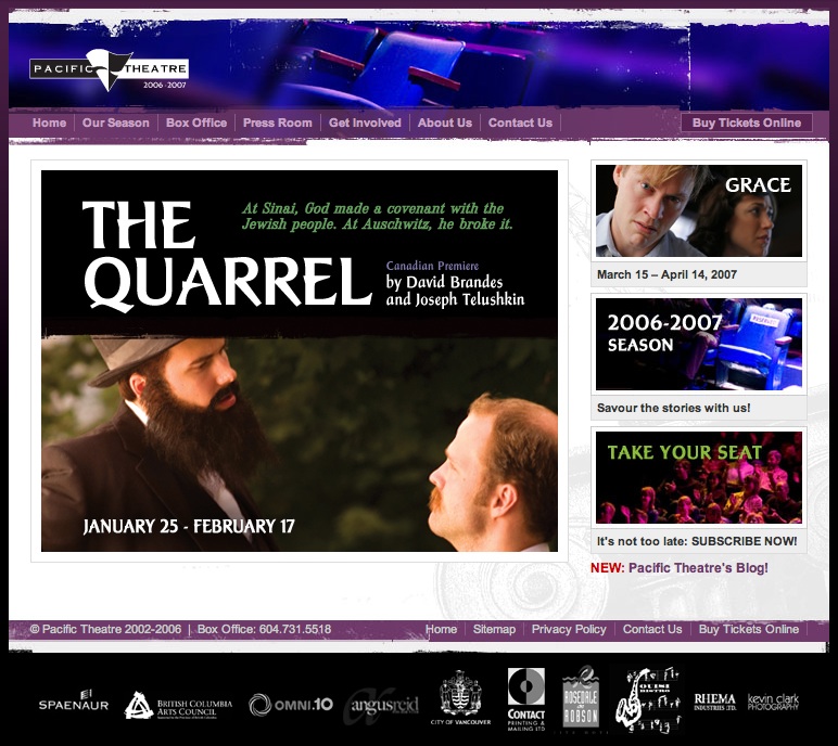 The Quarrel at the Pacific Theater Theatre in Vancouver Canada